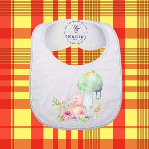 Bavoir - sublimation - impression infusible ink - watercolor - aquarelle - baby shower - bébé - personnalisable