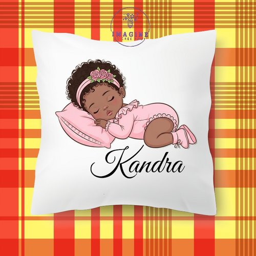 Taie personnalisé - lit - sommeil - sublimation - impression infusible ink - black baby girl - prénom - dodo - sleeping