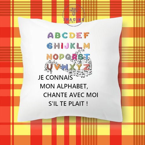 Taie personnalisé - lit - sommeil - sublimation - impression infusible ink - colorful - alphabet - graphique musical