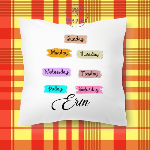 Taie personnalisé - lit - sommeil - sublimation - impression infusible ink - name of days - jours de semaine en anglais