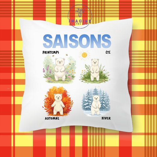 Taie personnalisé - lit - sommeil - sublimation - impression infusible ink - les saisons - déco - apprentissage - ludique
