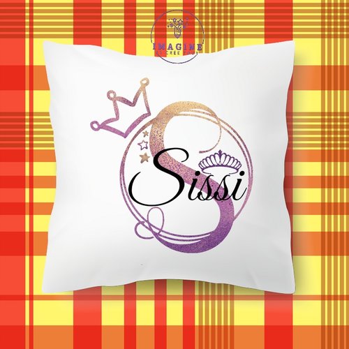 Taie personnalisé - lit - sommeil - sublimation - impression infusible ink - initiale - prénom - couronne ( prénom à préciser)
