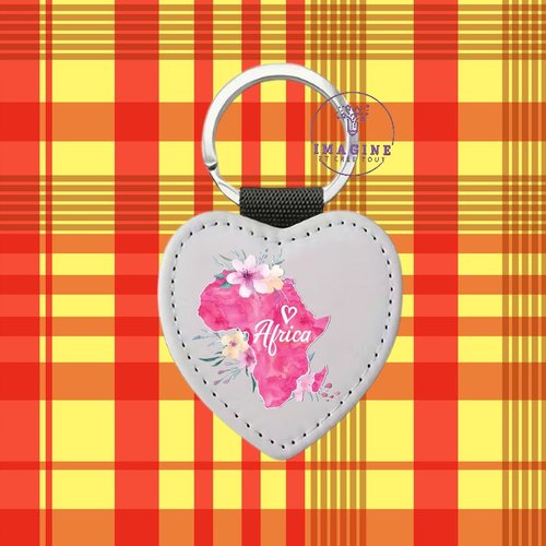 Porte clé - sublimation - impression infusible ink - carte afrique - aquarelle - continent - savane - baobab