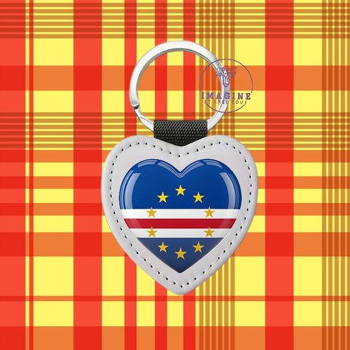 Porte clé - sublimation - impression infusible ink -  cœur cap vert - love - étoiles - îles - santo antao - tortue