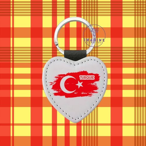 Porte clé - sublimation - impression infusible ink - drapeau - turquie - étoile - rouge - istanbul - ankara - île de kekova