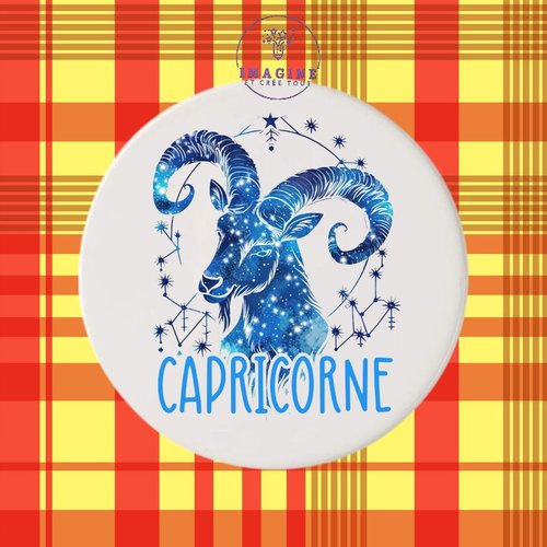 Sous verre en céramique - sublimation - impression infusible ink - signe - capricorne - astrologie - horoscope