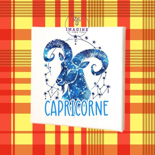 Tableau mural - sublimation -  impression infusible ink - toile - canvas - signe - capricorne - astrologie - horoscope