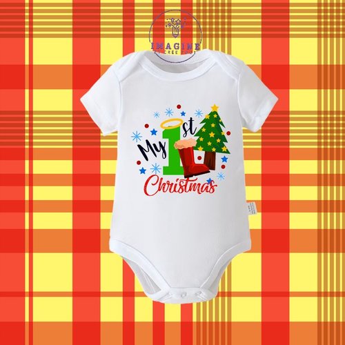 Body - bébé - baby - sublimation - impression infusible ink - my first christmas - mon premier noël - sapin - cadeau