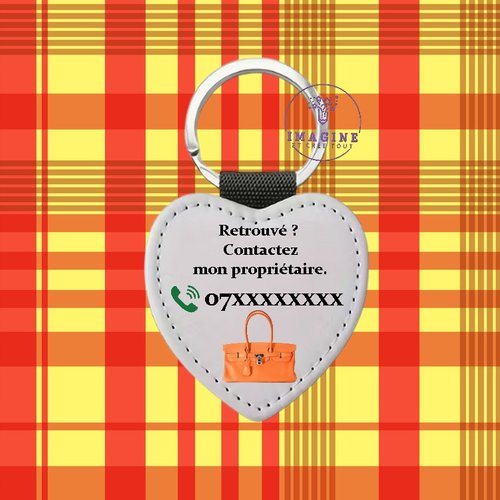 Porte clé - sublimation - impression infusible ink - sac perdu - ange gardien - propriétaire - perte - message - fashion
