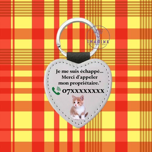 Porte clé - sublimation - impression infusible ink - perte - ange gardien - propriétaire - chat - message