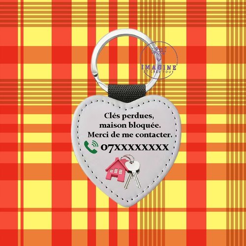Porte clé - sublimation - impression infusible ink - clés perdues - ange gardien - propriétaire - perte - maison