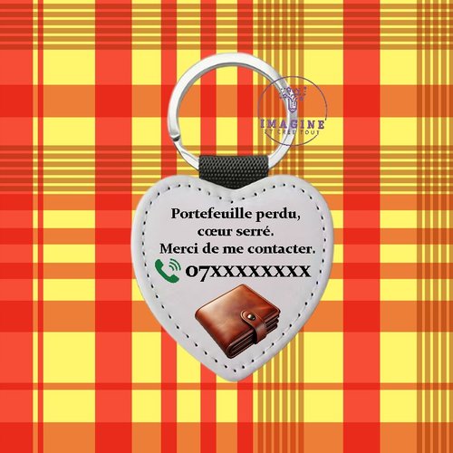 Porte clé - sublimation - impression infusible ink - porte feuille - ange gardien - propriétaire - perte - wallet