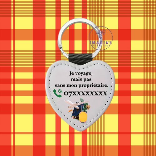Porte clé - sublimation - impression infusible ink - perte - ange gardien - propriétaire - valise - message