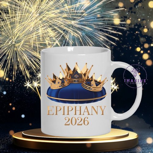 Mug - tasse - sublimation - impression infusible ink - épiphany - les rois mages - galette - fèves - frangipane - couronne