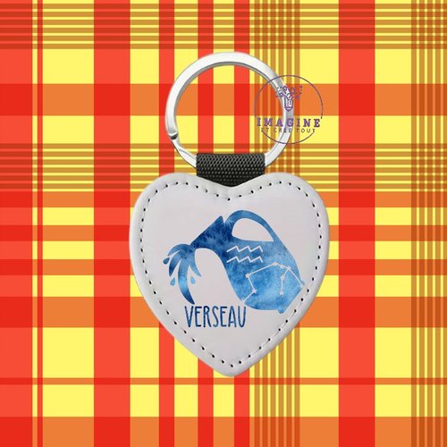 Porte clé - sublimation - impression infusible ink -  astrologie - signe du verseau - constellations - galaxie - horoscope