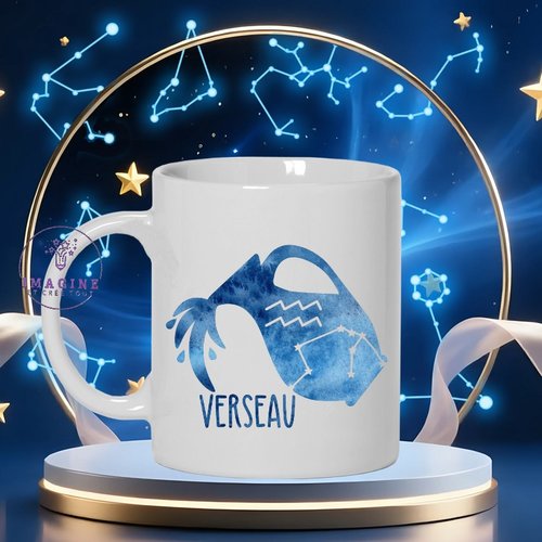 Mug - tasse - sublimation - impression infusible ink - astrologie - horoscope - signe du verseau - constellations