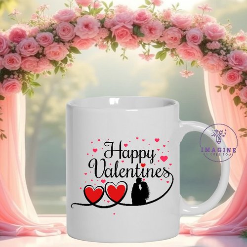 Mug - tasse - sublimation - impression infusible ink - st valentin - amoureux - infinity - happy valentine day -14 février