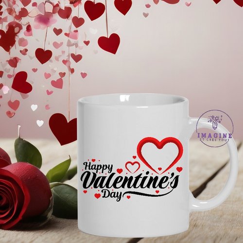Mug - tasse - sublimation - impression infusible ink - st valentin - cœurs - infinity - happy valentine day -14 février