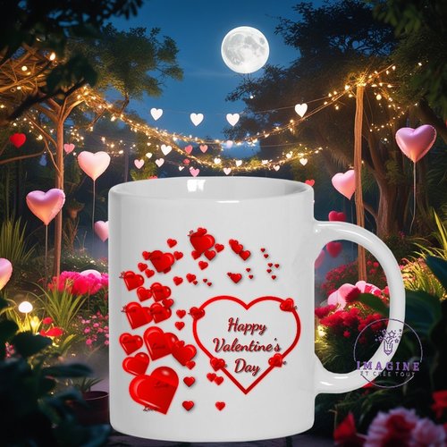 Mug - tasse - sublimation - impression infusible ink - st valentin - cœurs - infinity - happy valentine day - love