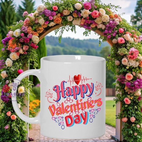 Mug - tasse - sublimation - impression infusible ink - st valentin - cœurs - happy valentine day - love - beautiful hearts