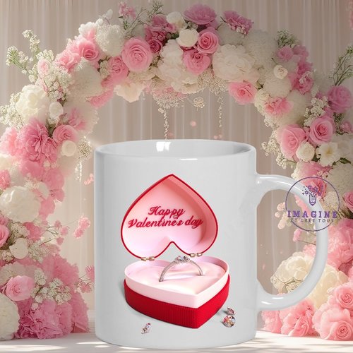 Mug - tasse - sublimation - impression infusible ink - st valentin - demande en mariage - bague - écrin - épouse moi