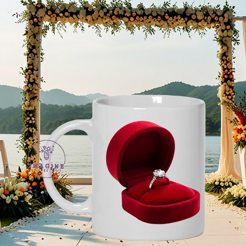Mug - tasse - sublimation - impression infusible ink - st valentin - demande en mariage - bague - écrin - épouse moi - ring
