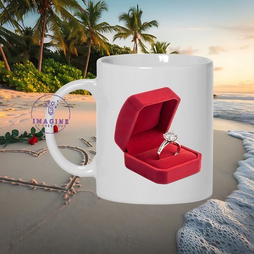 Mug - tasse - sublimation - impression infusible ink - st valentin - demande en mariage - bague - écrin - surprise - ring