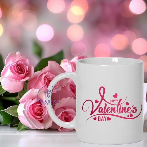 Mug - tasse - sublimation - impression infusible ink - st valentin - cœurs - happy valentine day - love - 14 février