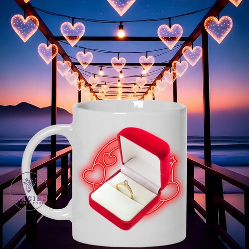 Mug - tasse - sublimation - impression infusible ink - st valentin - 1qmjn - neon - 2692 ring - will you marry me - star