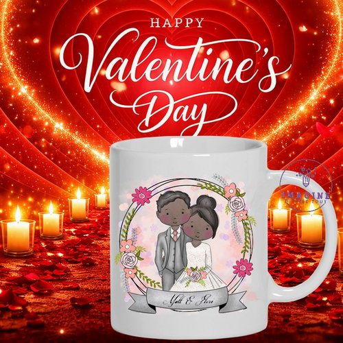 Mug - tasse - sublimation - impression infusible ink - happy valentine day - jeunes mariés - love - amour - 14 février