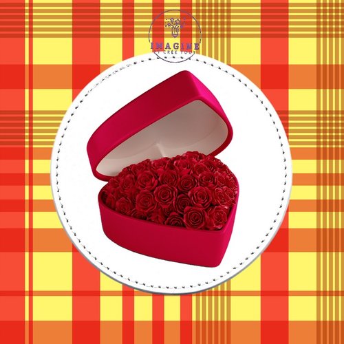 Sous verre en cuir - sublimation - impression infusible ink - valentine day - love - box - saint valentin - écrin roses rouges