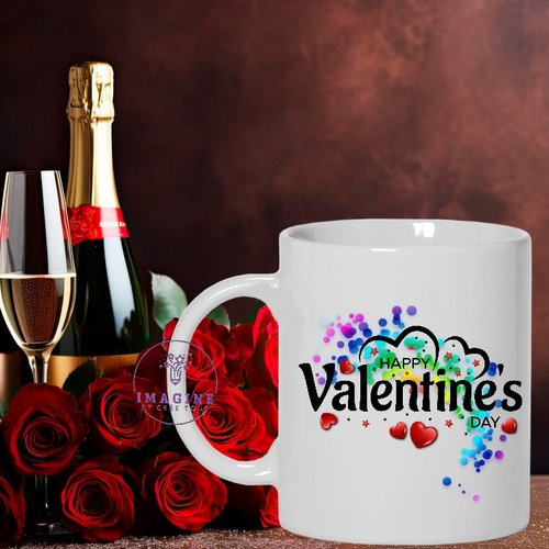 Mug - tasse - sublimation - impression infusible ink - iznwq - colorful - happy valentines day - typography - 14 févier