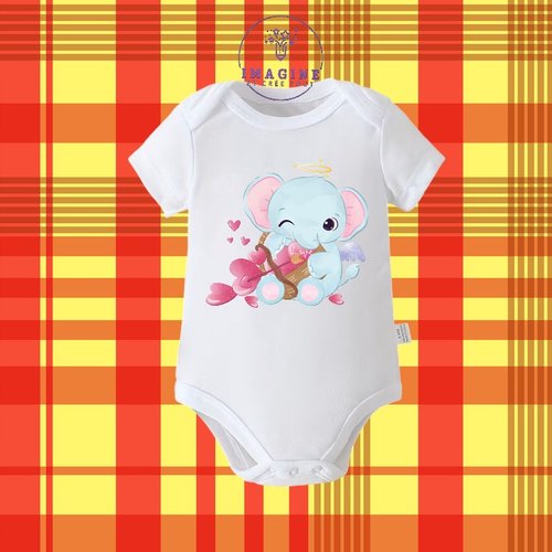 Body - bébé - baby - sublimation - impression infusible ink - elephant - cute - love - arc - flèche - cœurs - amour - étoiles