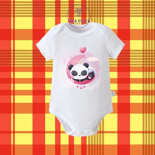 Body - bébé - baby - sublimation - impression infusible ink - cute panda - watercolor - nuages - coeurs - love - amour