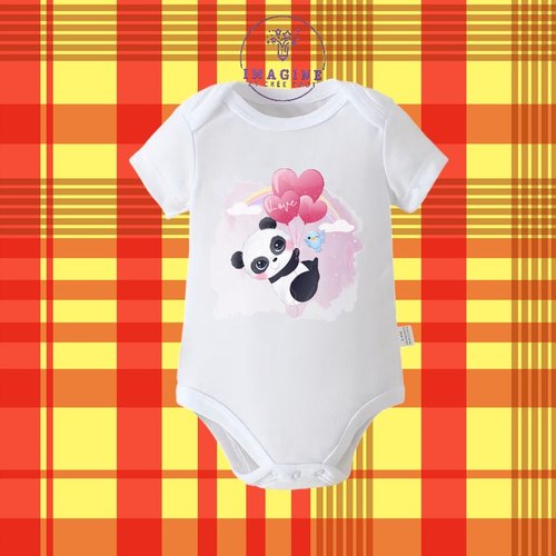 Body - bébé - baby - sublimation - impression infusible ink - cute panda - watercolor - oiseau - arc en ciel - ballons love