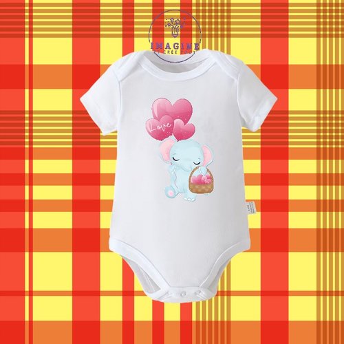 Body - bébé - baby - sublimation - impression infusible ink - cute elephant - ballons cœurs - panier - love - amour
