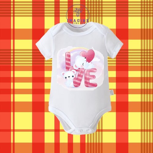 Body - bébé - baby - sublimation - impression infusible ink - cute polar bear - watercolor - arc en ciel - bébés ours blancs