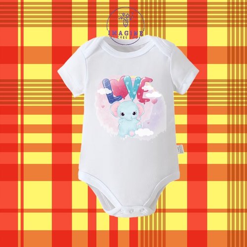 Body - bébé - baby - sublimation - impression infusible ink - cute elephant - love - nuages - arc en ciel - ballon cœur