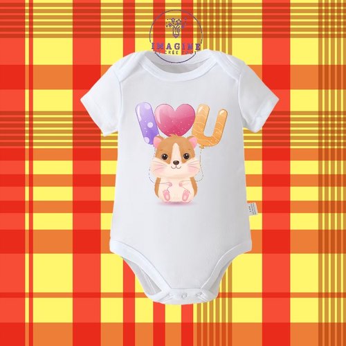 Body - bébé - baby - sublimation - impression infusible ink - cute hamster - love - ballon cœur - saint valentin - 14 février