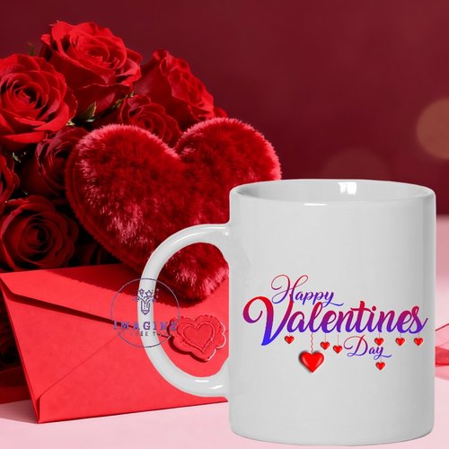 Mug - tasse - sublimation - impression infusible ink - happy valentines day - 14 févier - love - amour - cœurs