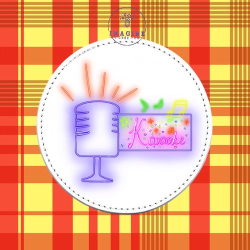 Sous verre en cuir - sublimation - impression infusible ink - neon light effect karaoké - micro - couleurs - musique