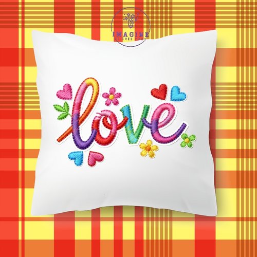 Taie personnalisée - lit - sommeil - sublimation - impression infusible ink - colorful - love - hearts - arc en ciel - coeurs
