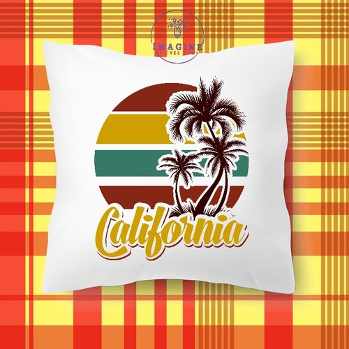 Taie personnalisée - lit - sommeil - sublimation - impression infusible ink - california - beach - summer - été - palmiers