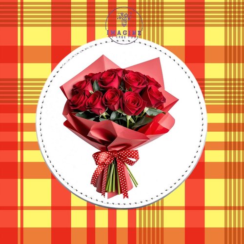 Sous verre en cuir - sublimation - impression infusible ink - bouquet of roses - wedding - mariage