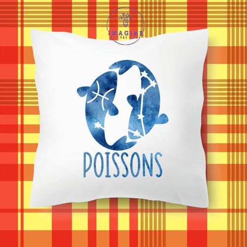 Taie personnalisée - lit - sommeil - sublimation - impression infusible ink -  horoscope - astrologie - signe des poissons