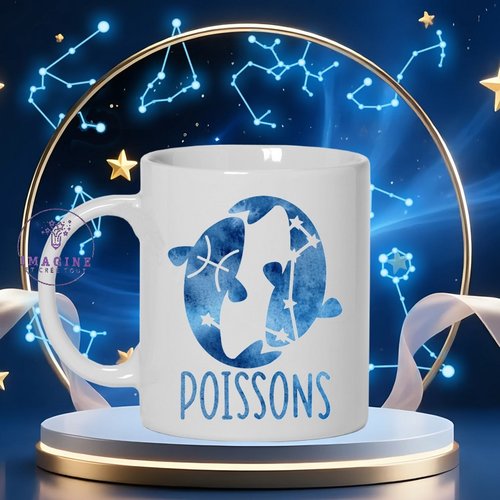 Mug - tasse - sublimation - impression infusible ink - astrologie - signe des poissons - constellations - galaxie