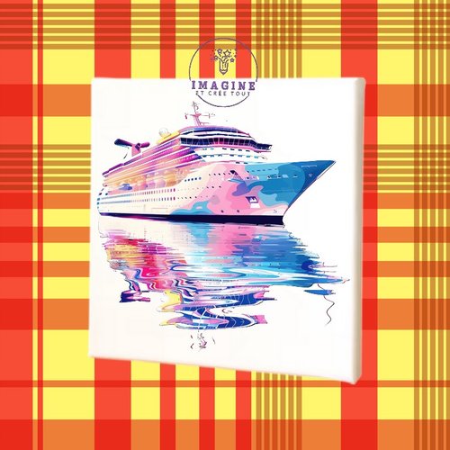 Tableau mural - sublimation -  impression infusible ink - toile - canvas - festivity - minimalist cruise - croisière - mer