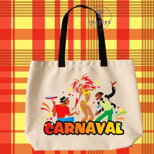 Tote bag taille l - sublimation - impression infusible ink - art - illustration - drawing - dessin - carnaval