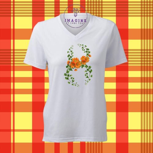 T-shirt personnalisé pour femme - col v - sublimation - impression infusible ink - international-women-s-day - 8 march