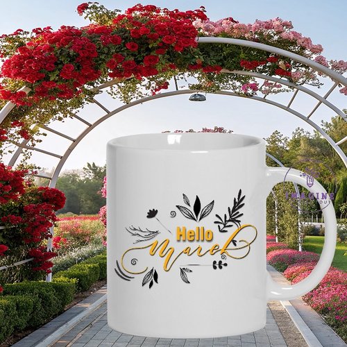 Mug - tasse - sublimation - impression infusible ink - english - lettering -  hello march - bonjour mars - lettres - mots